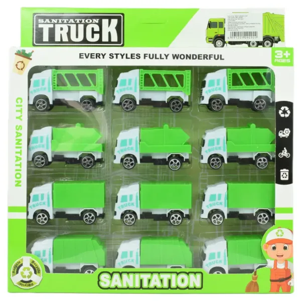 Sanitation Truck: 12-delni komplet smetarskih tovornjakov 1/64 slika 5