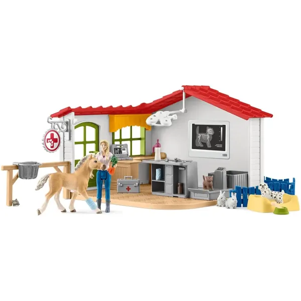 Schleich: Farm World - Veterinarska ordinacija s konjičkom in domačimi živalmi set (42502) slika 3