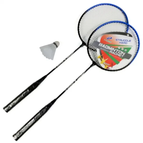 Set dveh kovinskih loparjev za badminton s prenosno torbo in žogico za badminton slika 2