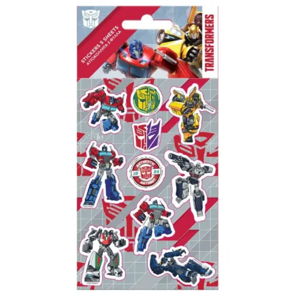 Set samolepilnih nalepk na listu 8 x 12 cm Transformerji 5 kosov slika 1