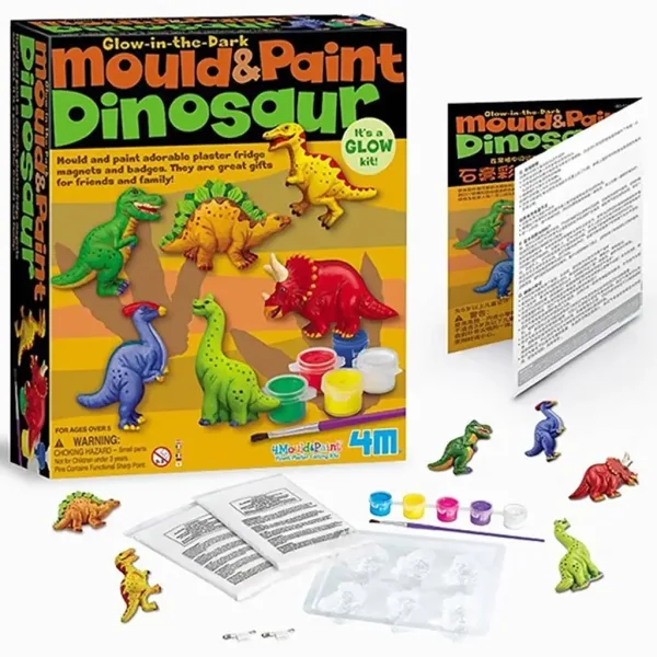 Set za vlivanje gipsastih dinozavrov s svetlečo barvo slika 2