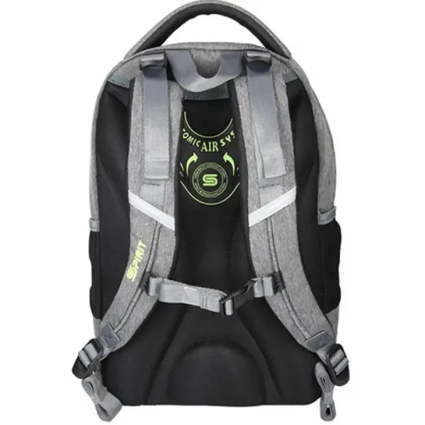Sivo-črno-rumena ergonomska šolska torba, nahrbtnik Spirit: Urban 46 x 33 x 22 cm slika 2