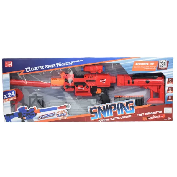 Sniping: Elektronsko preoblikovalno ogromno orožje za spužvaste naboje, z naboji in tarčo 79 cm slika 17
