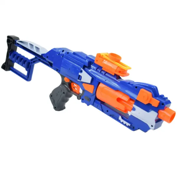 Soft Bullet Gun: Elektronsko orožje za spužvaste naboje z vrtljivim nabojnikom in naboji 55 cm slika 3