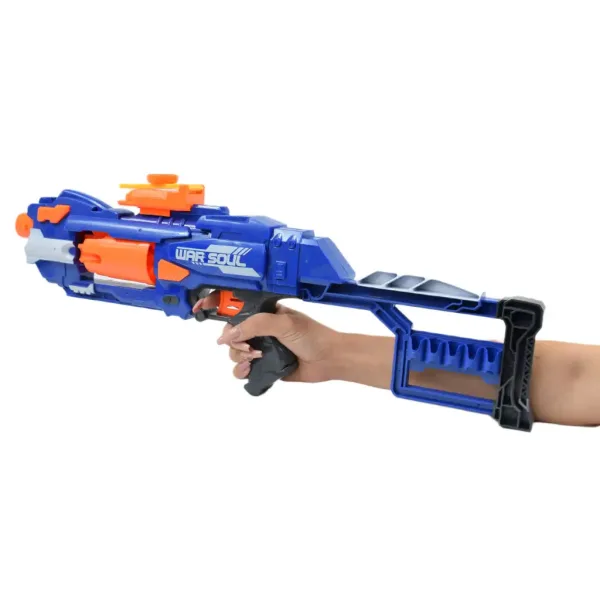 Soft Bullet Gun: Elektronsko orožje za spužvaste naboje z vrtljivim nabojnikom in naboji 55 cm slika 5