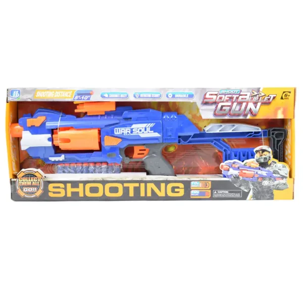Soft Bullet Gun: Elektronsko orožje za spužvaste naboje z vrtljivim nabojnikom in naboji 55 cm slika 7