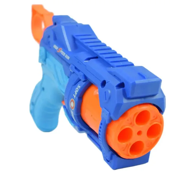 Soft Bullet: Reflex 4 orožje za spužvaste naboje z ročno vrtljivim magazinom in tarčo 22 cm slika 4
