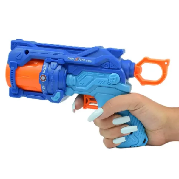 Soft Bullet: Reflex 4 orožje za spužvaste naboje z ročno vrtljivim magazinom in tarčo 22 cm slika 6
