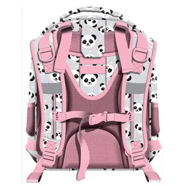 Šolska torba, nahrbtnik z dvema predelkoma St.Right Grey Panda 39x29x17cm slika 2
