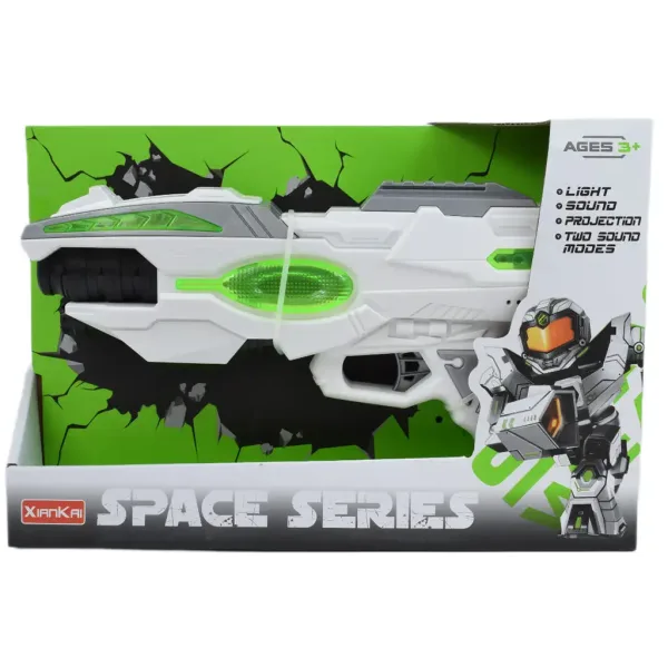 Space Series: Vesoljsko orožje zeleno bele barve, z lučmi in zvoki 25 cm slika 4