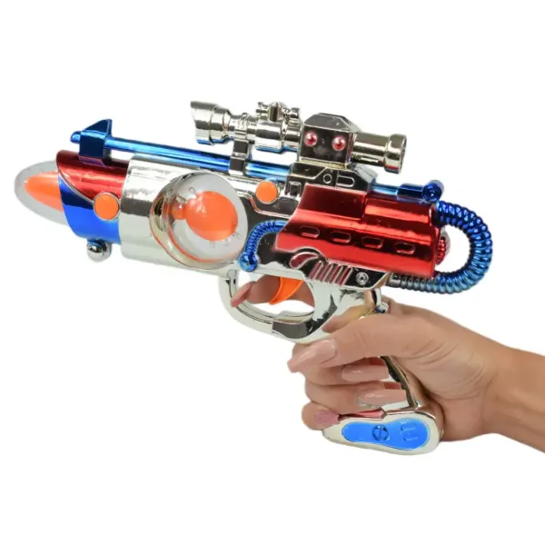 Space Warior: Elektronsko vesoljsko orožje krom barve, s svetlobnimi in zvočnimi učinki 27 cm slika 3