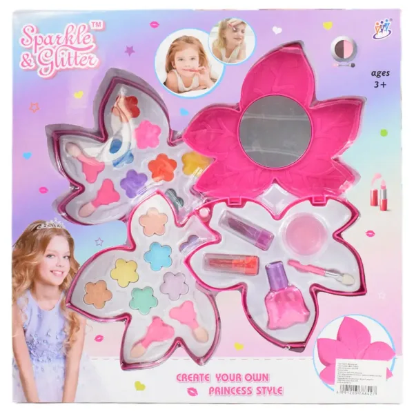 Sparkle & Glitter: Trinadstropni set ličil z ogledalom v obliki lista slika 7