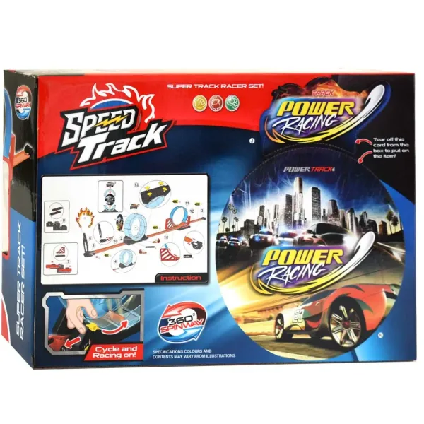 Speed Track 20-delni set dirkalne steze z zanko in avtomobilom 1/64 na poteg nazaj slika 2