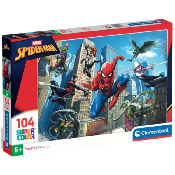 Spider-Man Super Color puzzle 104 delni - Clementoni slika 1