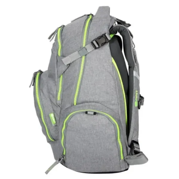 Spirit: Stinger Srebrno-siva ergonomska šolska torba, nahrbtnik premium izvedbe slika 3