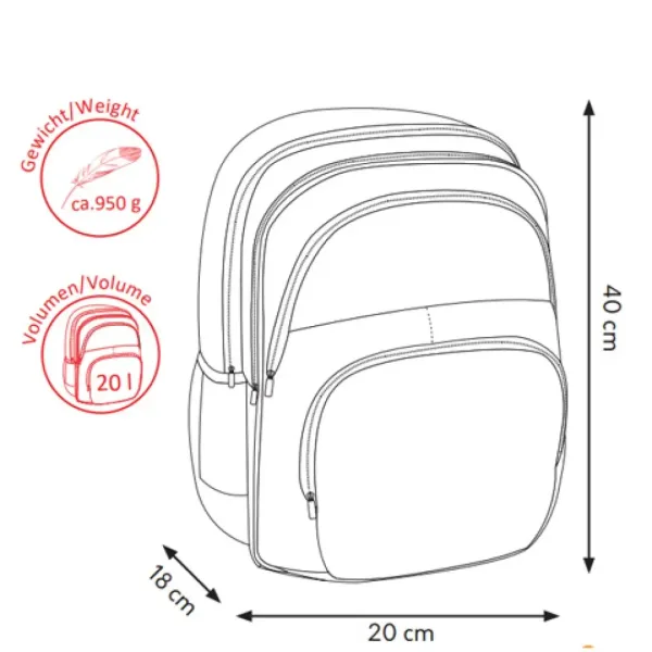 Spirit: Zaobljena ergonomska šolska torba zelene barve z motivom panterja slika 4