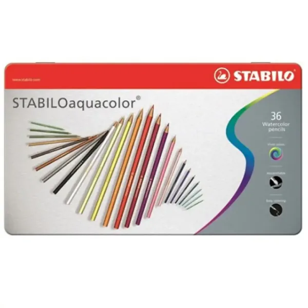Stabilo: Aquacolor 36-delni komplet barvnih svinčnikov v kovinski škatli slika 1