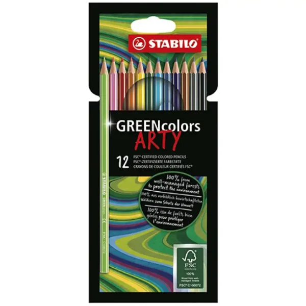 Stabilo: GREENcolors ARTY 12-delni komplet barvnih svinčnikov slika 1