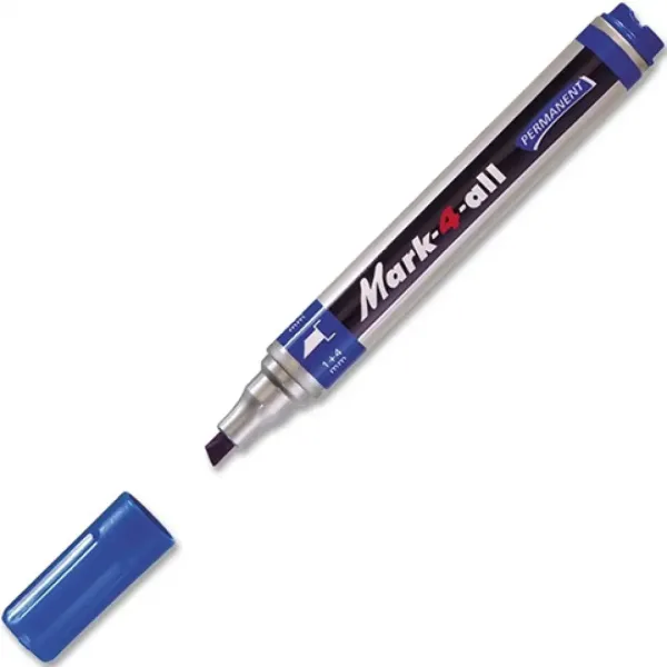 Stabilo: Mark-4-All Alkoholni flomaster z odrezano konico modre barve slika 2
