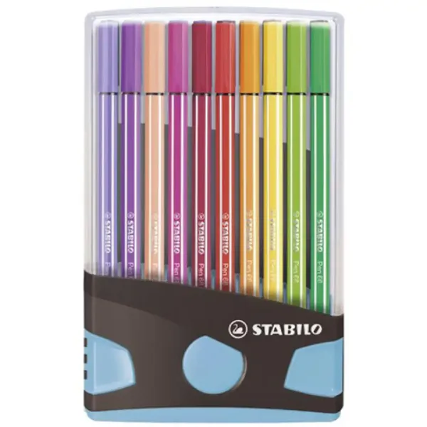 Stabilo: Pen 68 ColorParade 20-delni komplet tankih flomastrov v zložljivi svetlo modri posodi slika 1