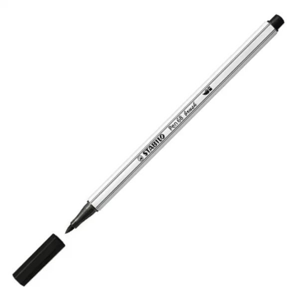 Stabilo: Pen 68 Flomaster s čopič konico v hladno sivi barvi slika 2