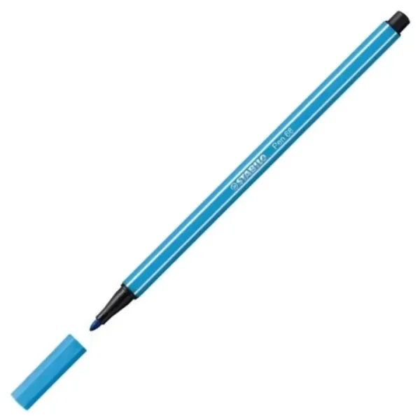 Stabilo: Pen 68 Tanki flomaster v fluorescentno modri barvi 1mm slika 2