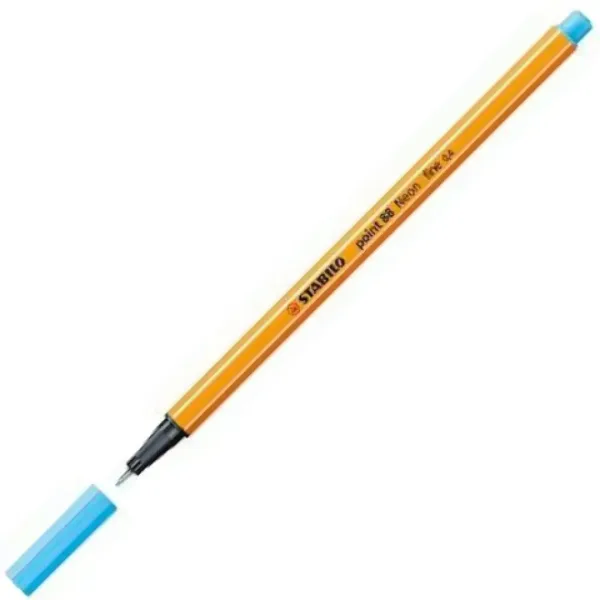 Stabilo: Point 88 Tanki flomaster 0,4mm v neon modri barvi slika 2