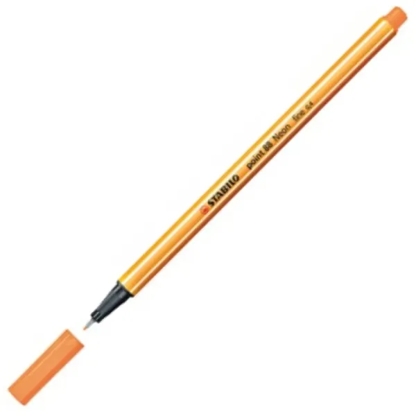 Stabilo: Point 88 Tanki flomaster 0,4mm v neon oranžni barvi slika 2
