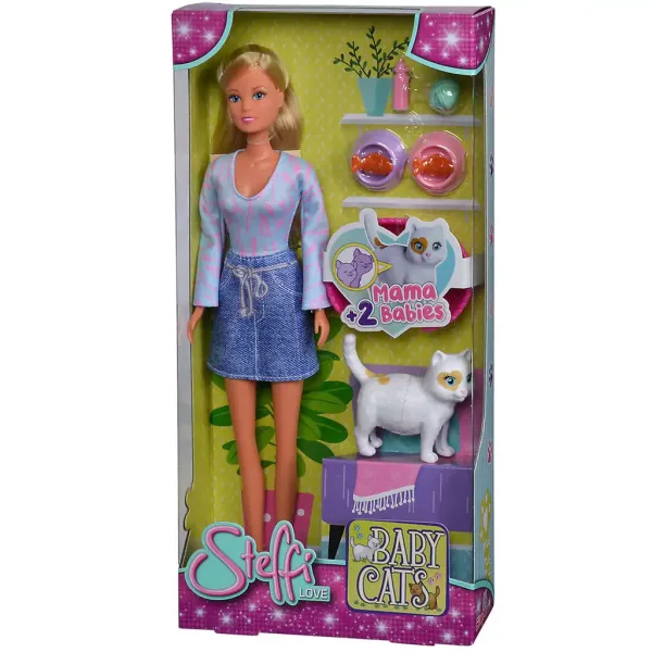 Steffi Love: Svetlolasa lutka Steffi z mucami in dodatki 29 cm - Simba Toys slika 5