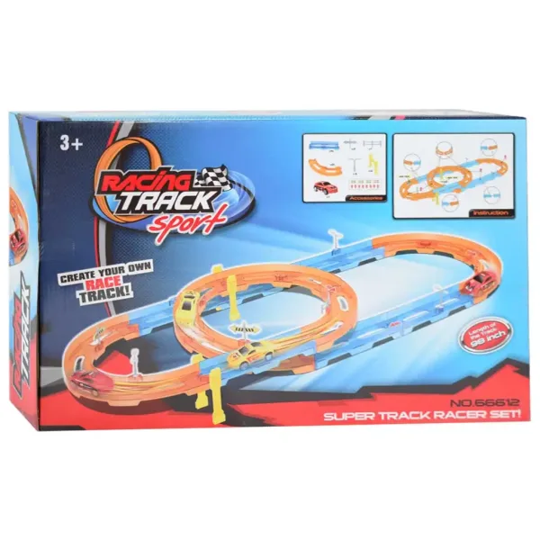 Super Track 24-delni set dirkalne steze s spiralo in avtomobilom 1/64 na poteg nazaj slika 2