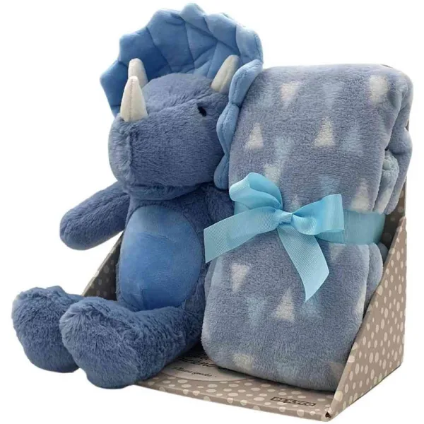 SweetDreams: Odeja in plišasti triceratops v modri barvi slika 2