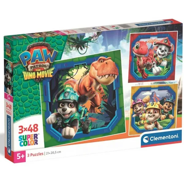 Paw Patrol Film o Dinosavrih 3x48 kosov Supercolor puzzle - Clementoni slika 1