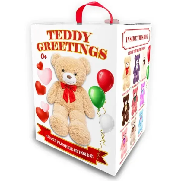 Teddy Greetings: Snežne želje plišasti medvedek v beli darilni škatli 120cm slika 2