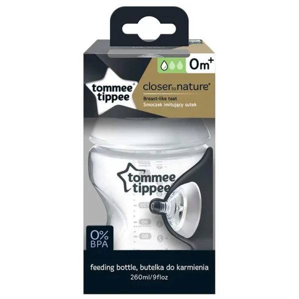 Tommee Tippee: Closer To Nature prozoren cucla 260ml (0 mesecev+) slika 1