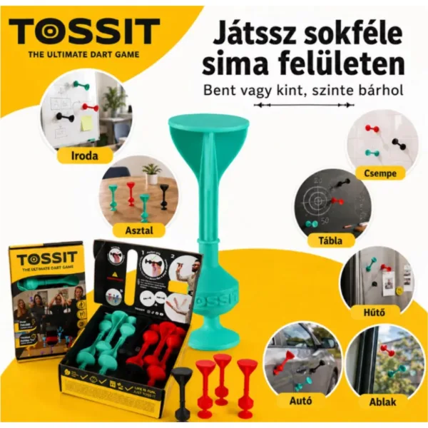 Tossit Starter Pack rdeča-turkizna silikonska prilepljena tarča družabna igra slika 5