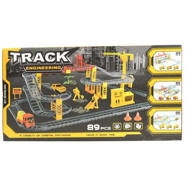 Track Engineering 89-delni set dirkalne steze z gradbenimi delovnmi stroji in delavic slika 2