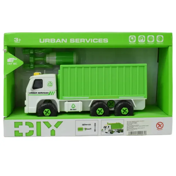 Urban Services: Razstavljiv kamion zabojnik z orodjem in zvoki 20 cm slika 7
