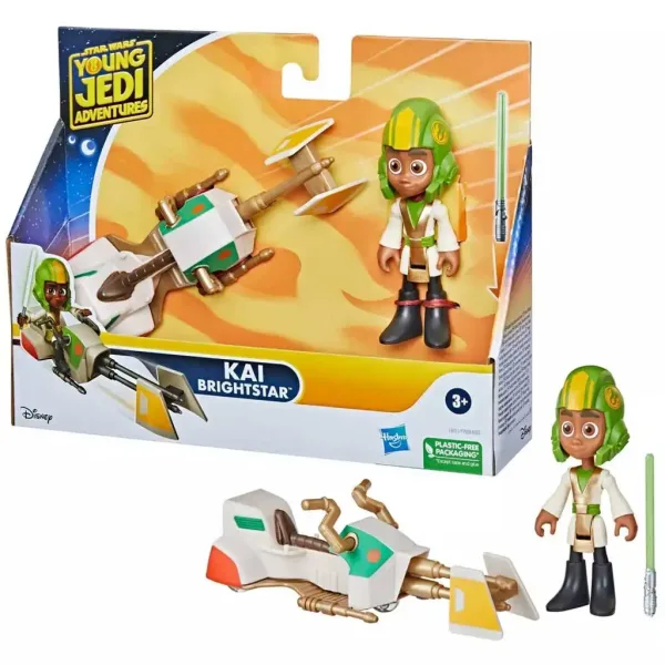 Vojna zvezd: Pustolovščine mladih Jedijev – Kai Brightstar set figurice 7,5 cm z vozilom – Hasbro slika 2