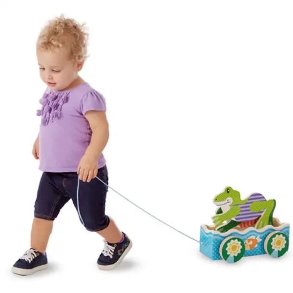 Žabje tekmovanje lesena vlečna igrača - Melissa & Doug slika 3