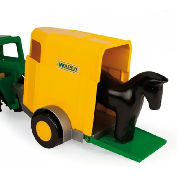 Zeleni traktor s prikolico za konje 38cm - Wader slika 4