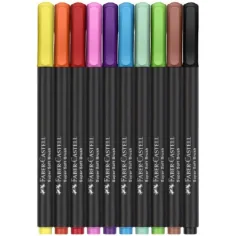 10-delni set barvnih flomastrov Faber-Castell: Black Edition slika 2