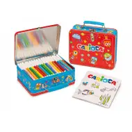 100-delni komplet flomastrov v kovinski škatli z barvanko - Carioca