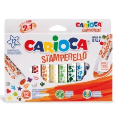 12-delni komplet flomastrov s štampiljkami - Carioca slika 2