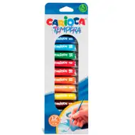 12-delni set tempera barv v plastični škatli s čopičem - Carioca