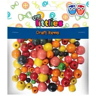 150-delni komplet pisanih lesenih biserov v različnih merah