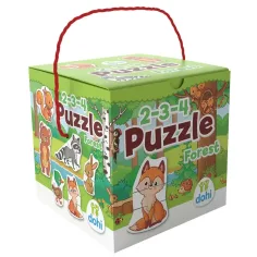 2-3-4 Delni Puzzle - Živalski svet gozdov