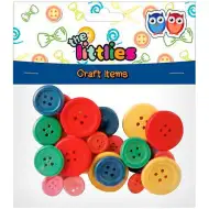 28-delni komplet barvnih lesenih gumbov, v več merah