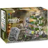 3-nadstropna garažna hiša z vojaškimi vozili, s svetlobnimi in zvočnimi efekti