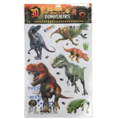 3D Svet Dinosavrov dino stenska nalepka komplet s plakatom slika 1