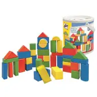 50-delni komplet lesenih gradbenih kock v škatli z izbiranjem oblik - Woodyland